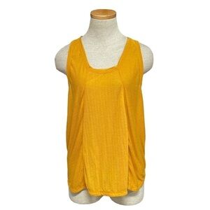 Prana Tank Top Womens Medium Yellow Athletic Sleeveless Shirt Twist